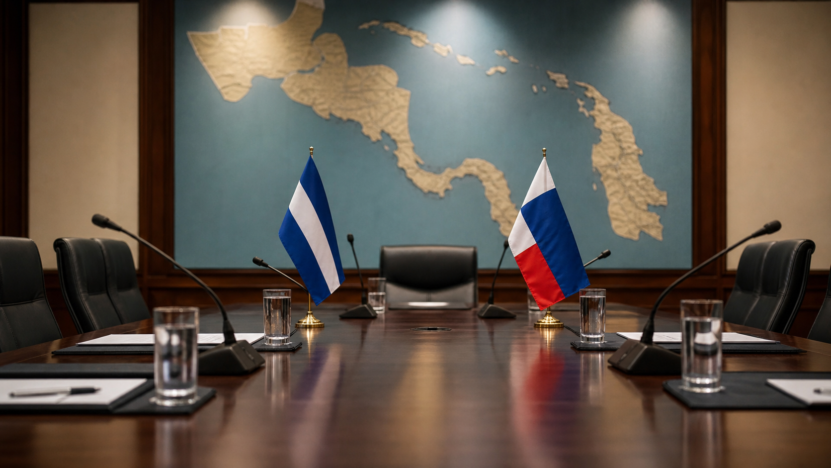 Diplomatic meeting table with Panama and Central America context during regional tensions.