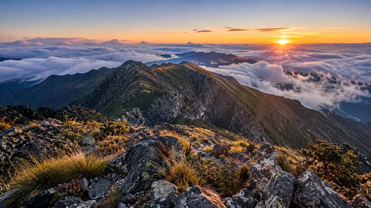 Illustrative AI-generated dawn view of highland terrain at Volcan Baru in Panama.