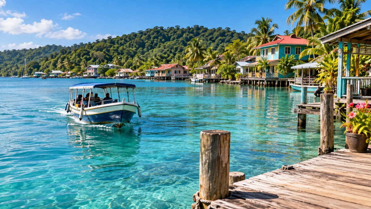 Illustrative AI-generated image of Caribbean island life in Bocas del Toro