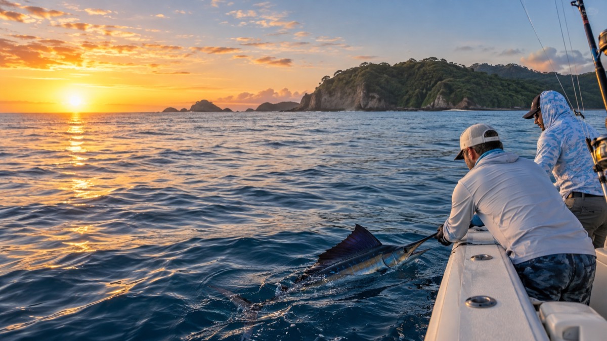 Illustrative AI-generated image of responsible Pacific sport fishing in Panama