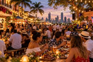 Illustrative AI-generated image of a Panama community food and music festival