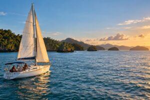 Illustrative AI-generated image of sailing along Panama’s Pacific coast