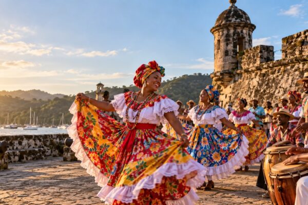 Illustrative AI-generated image celebrating Congo cultural heritage in Portobelo