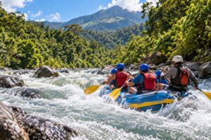 Illustrative AI-generated image of guided rafting in Boquete, Panama