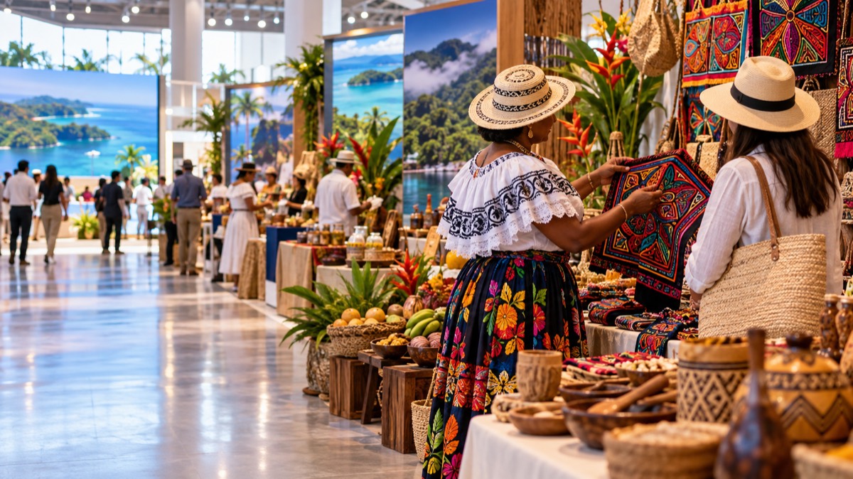 Illustrative AI-generated image of a Panama tourism and artisan showcase
