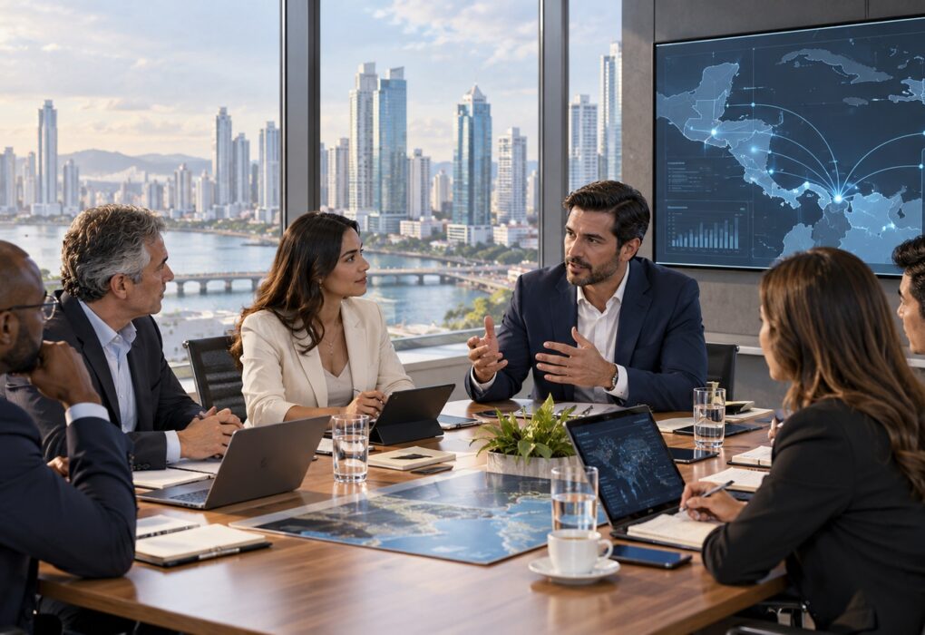 Illustrative image: trade and technology discussion in Panama