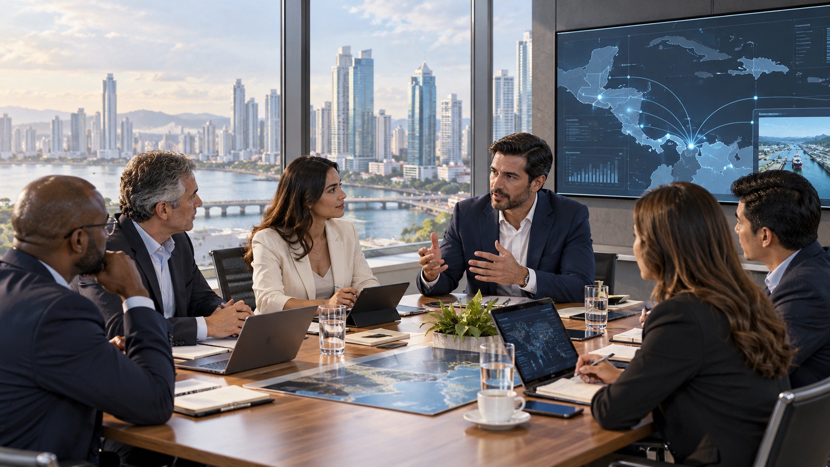 Illustrative image: trade and technology discussion in Panama